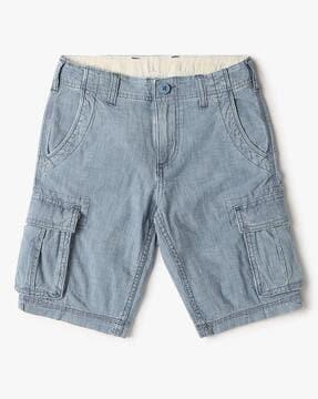 kids denim cargo shorts with pockets