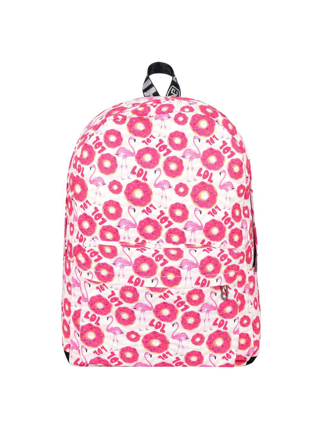 kids on board kids pink and white donut print bagpack