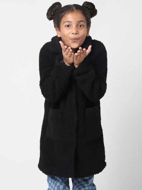 kids only kids black regular fit full sleeves coat