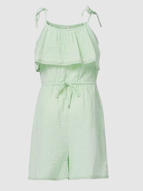 kids only light green solid playsuit