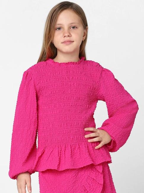 kids only pink solid top