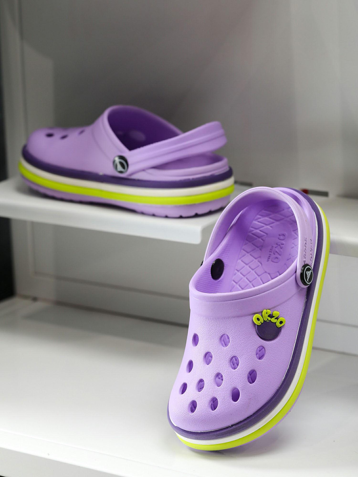 kids purple slip-on clogs