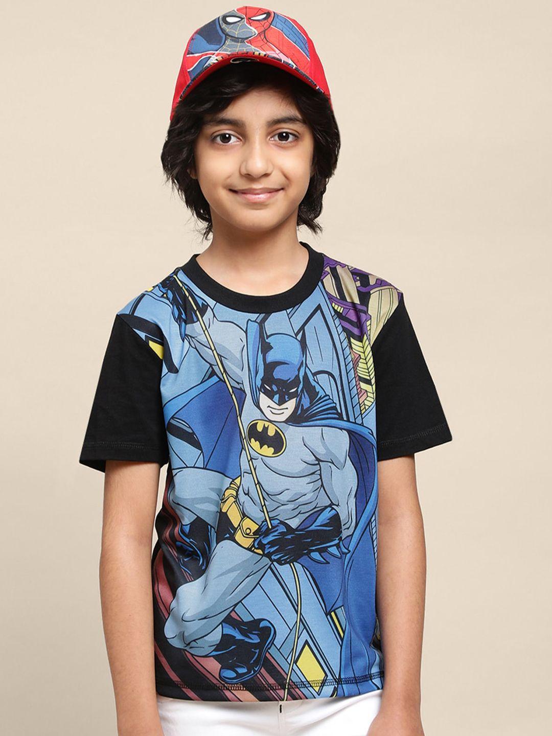 kids ville boys batman-printed cotton t-shirts