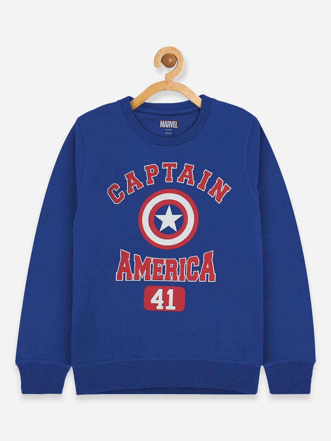kids ville boys blue captain america printed sweatshirt