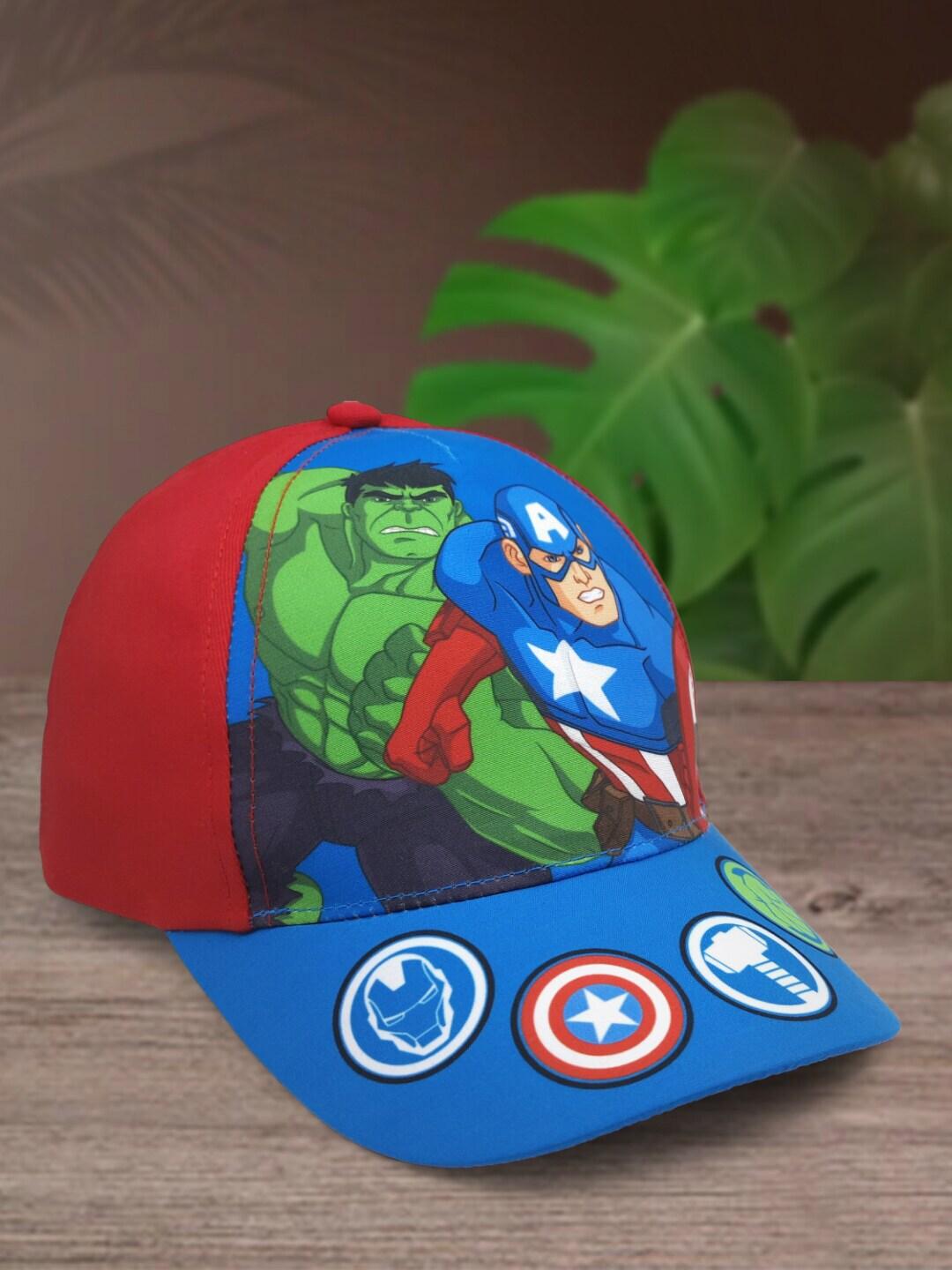 kids ville boys captain america & hulk printed cap