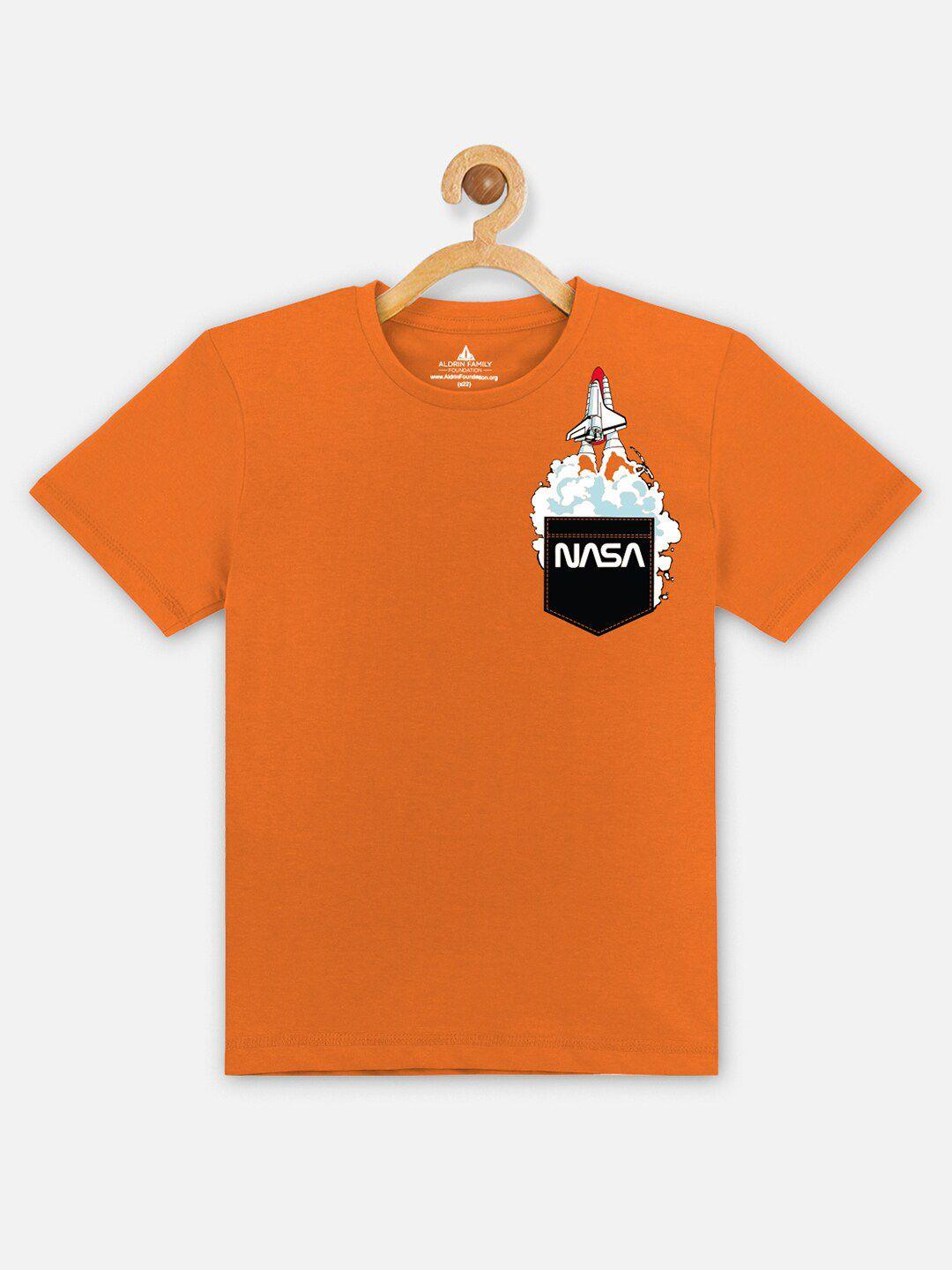kids ville boys orange nasa featured tshirt