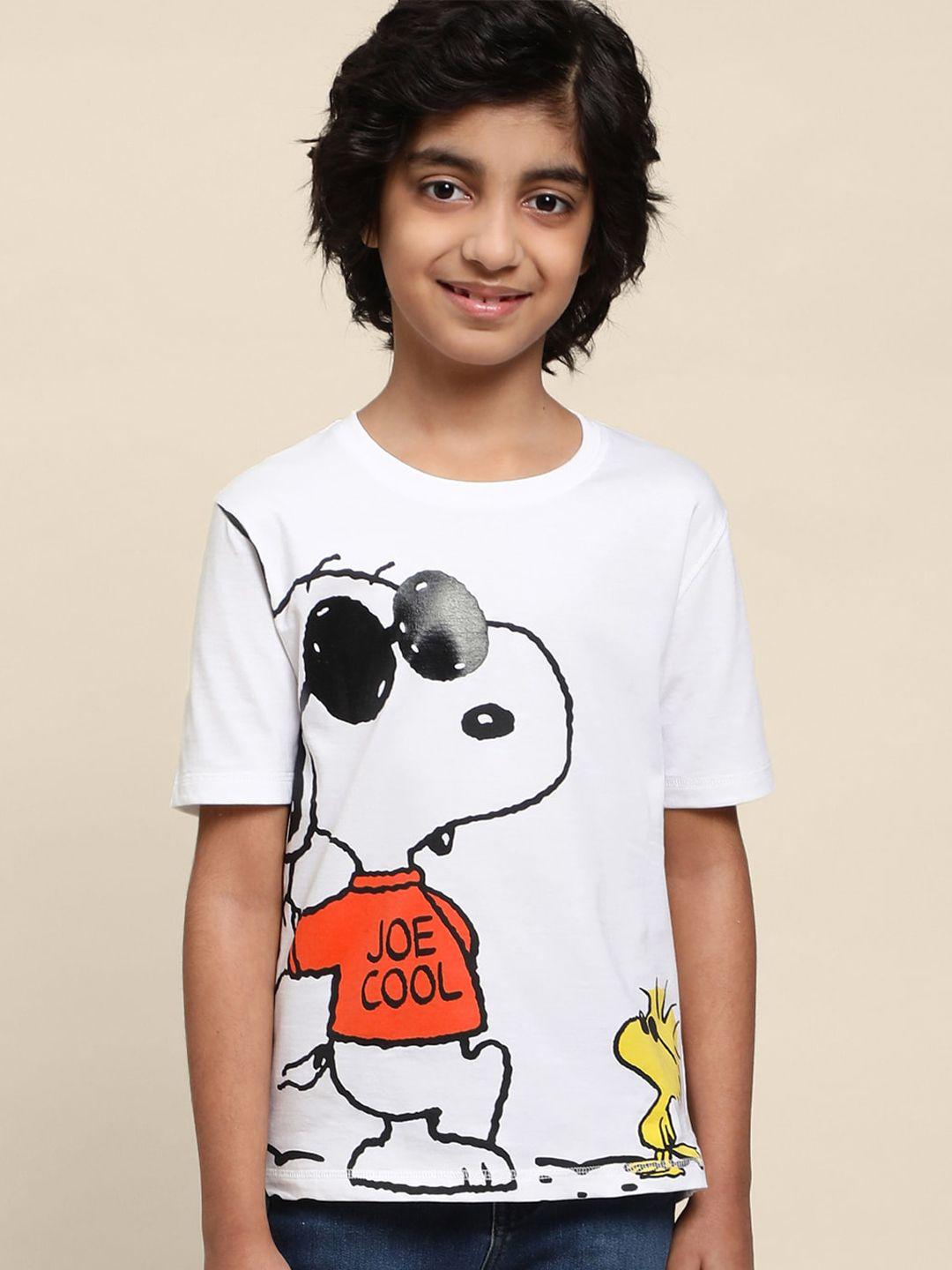 kids ville boys peanuts-printed cotton t-shirts