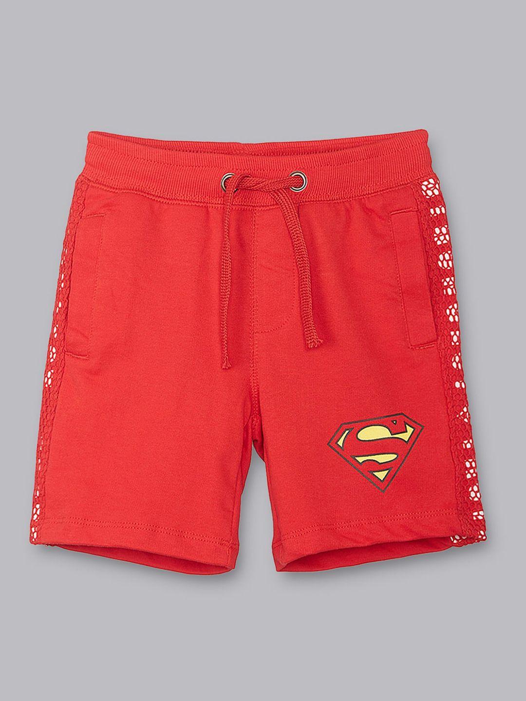 kids ville boys red superhero printed superman shorts