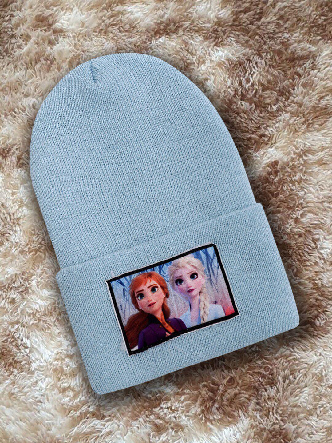 kids ville girls frozen printed knitted acrylic beanie cap