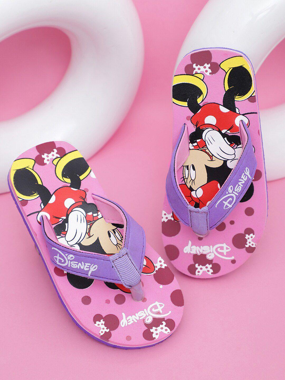 kids ville girls minnie mouse printed thong flip-flops