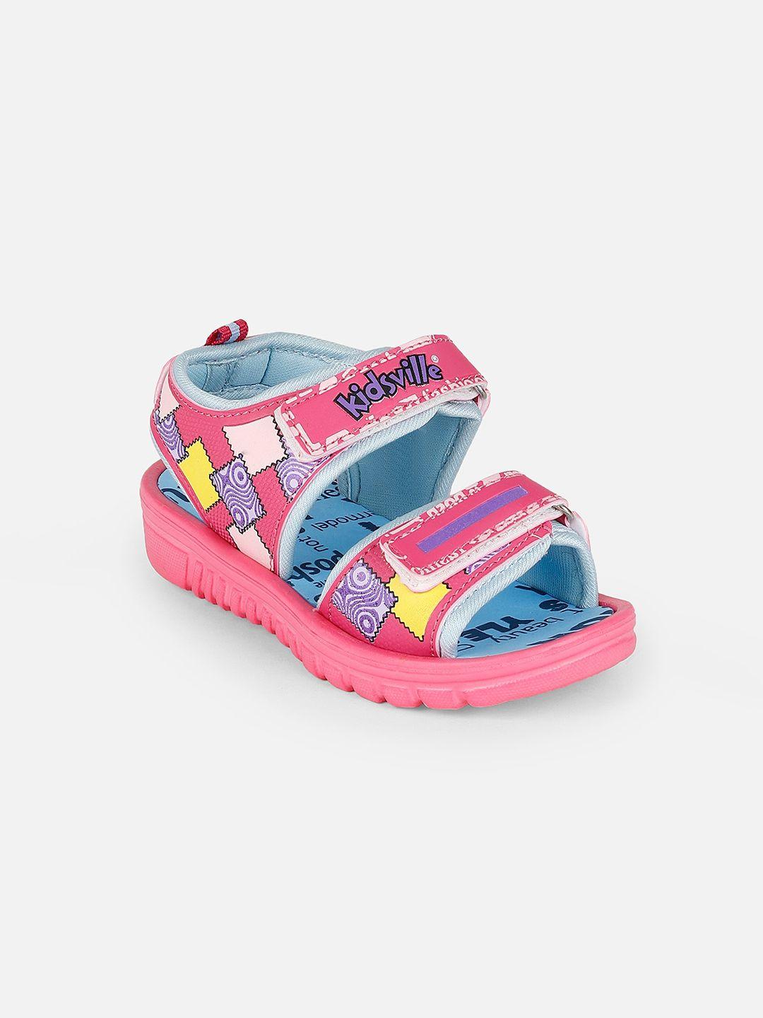 kids ville girls printed sports sandals with velcro closure