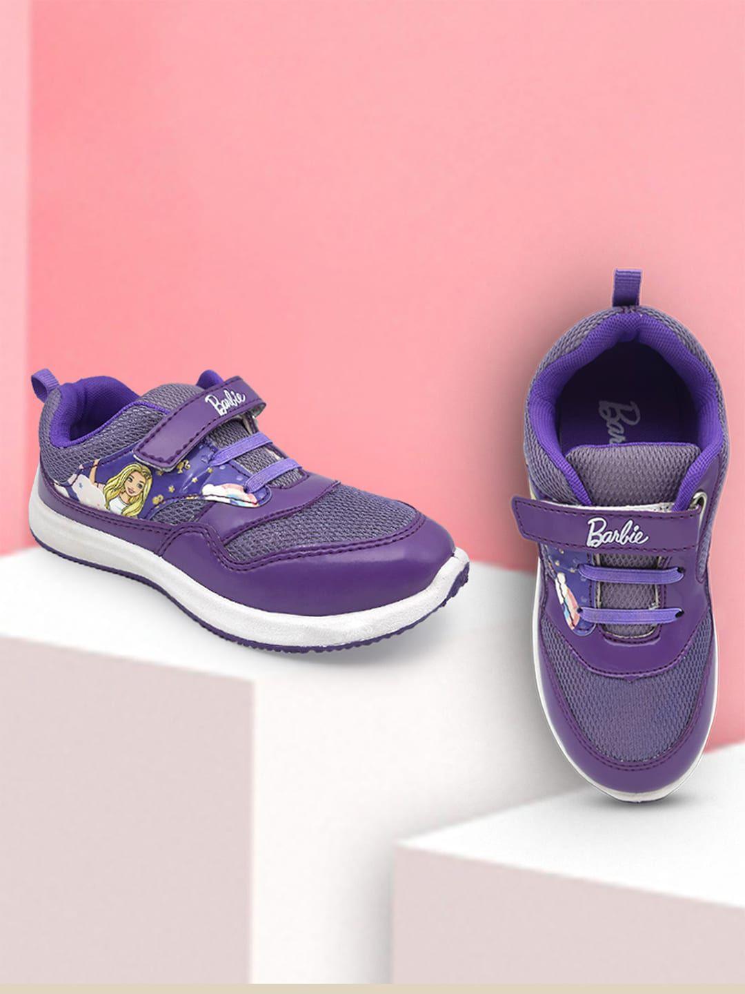 kids ville kids-girls purple barbie colourblocked sneakers