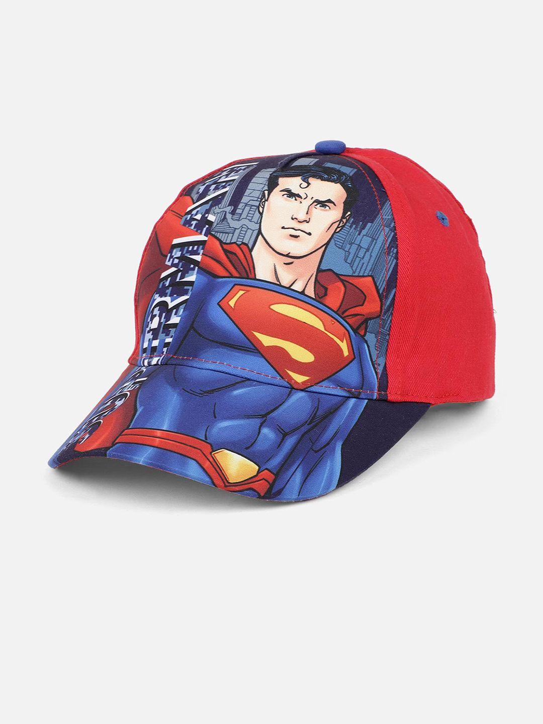 kids ville superman boys red & blue printed baseball cap