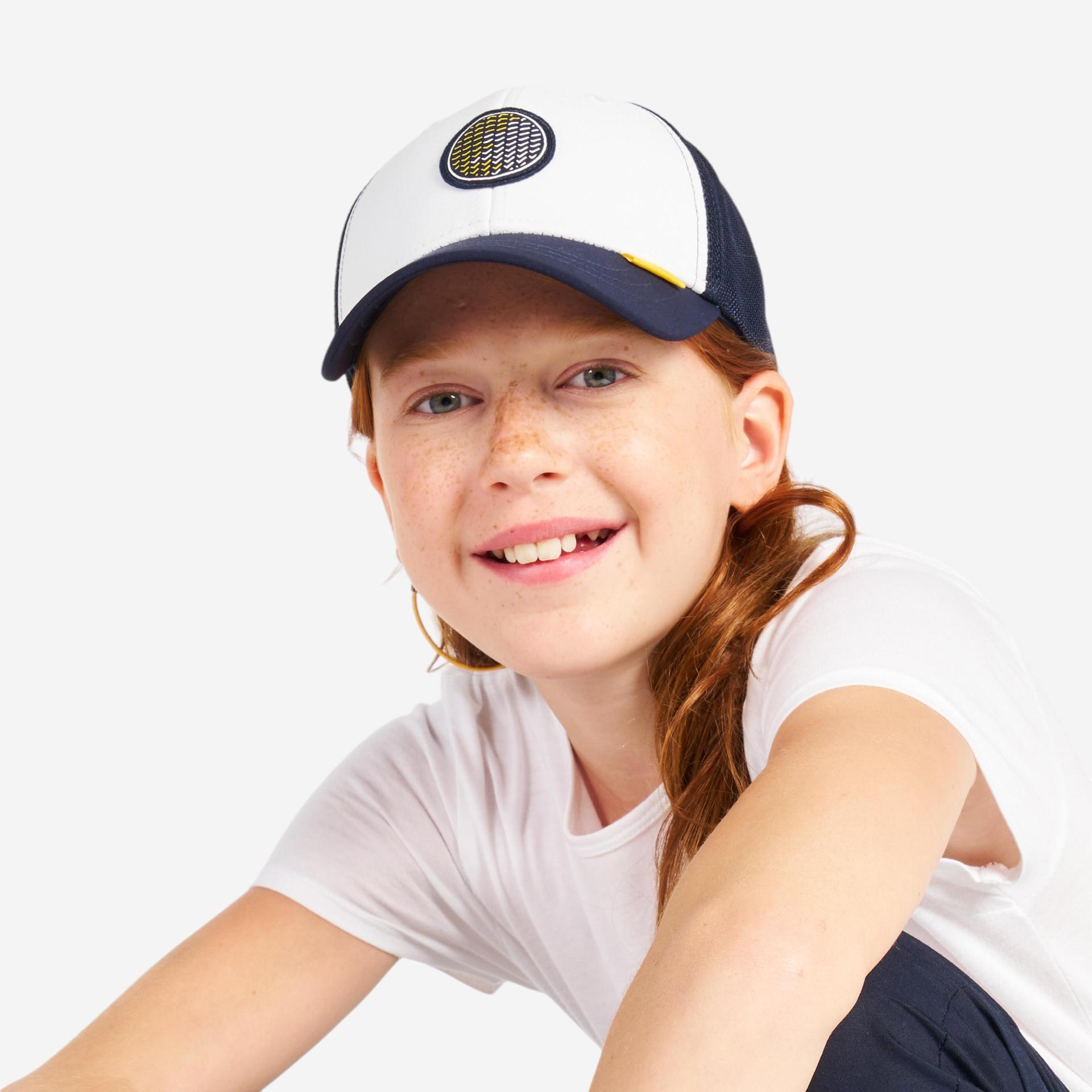 kids' sailing cap sailing 500 ecru blue