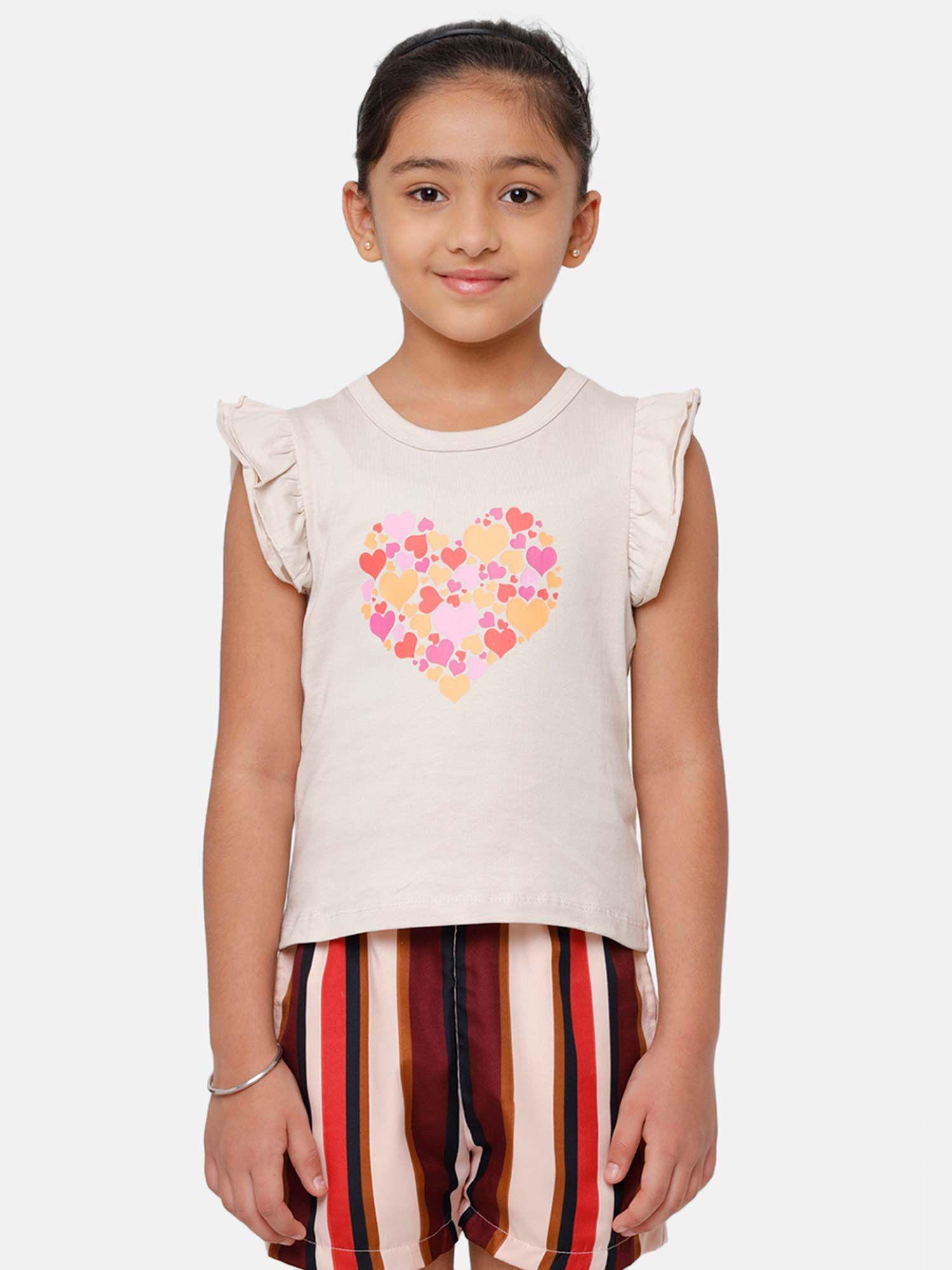 kids - girls top knit top placement print cotton rainy day