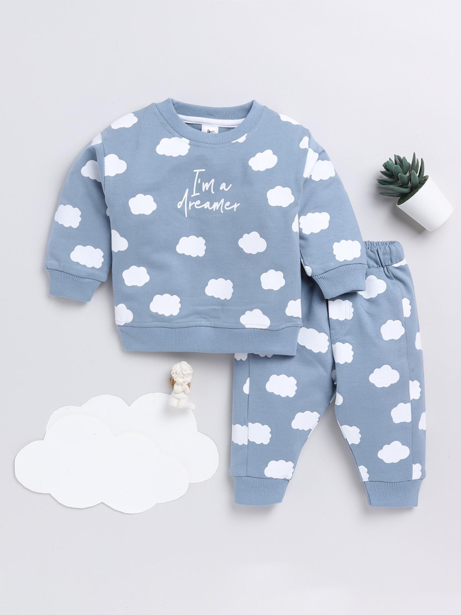 kids blue animal print co-ord set (set of 2)