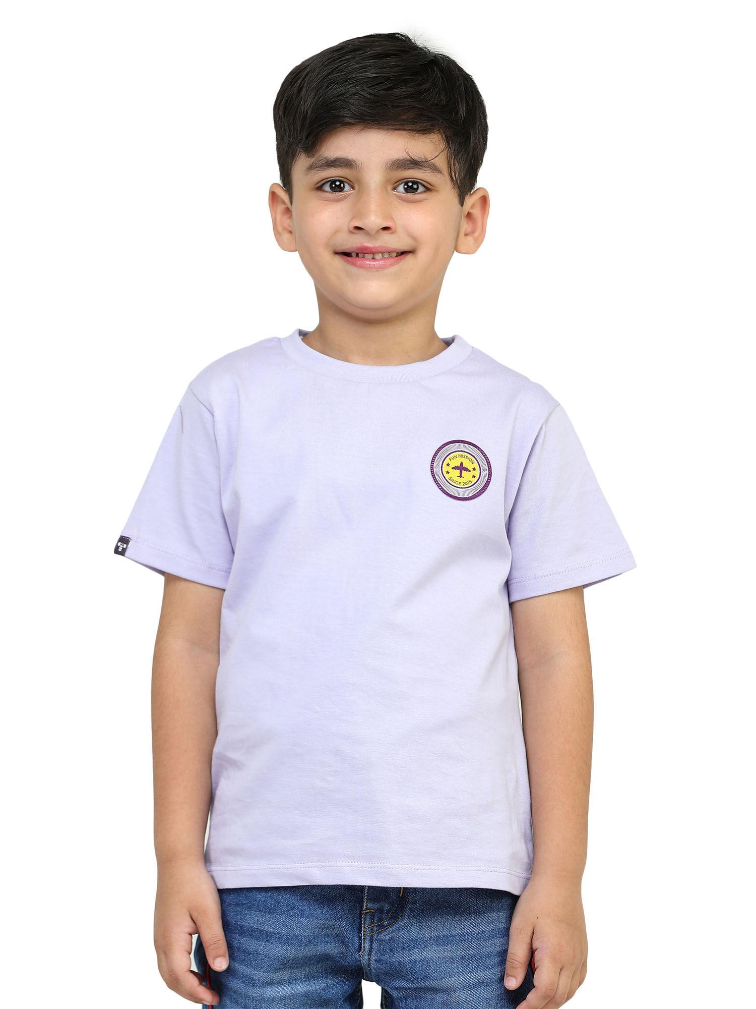 kids boys lavender half sleeve t-shirt
