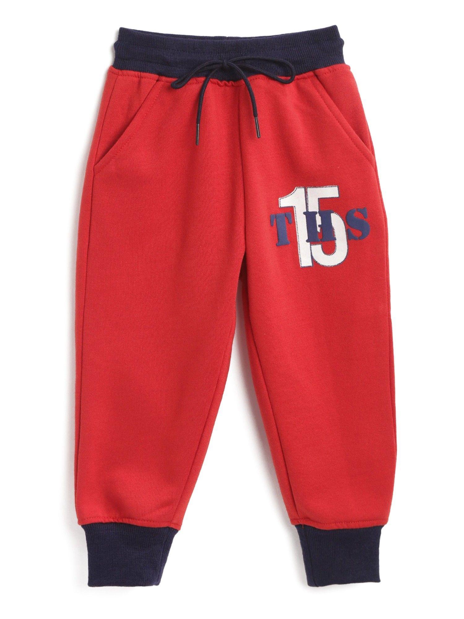 kids boys red joggers