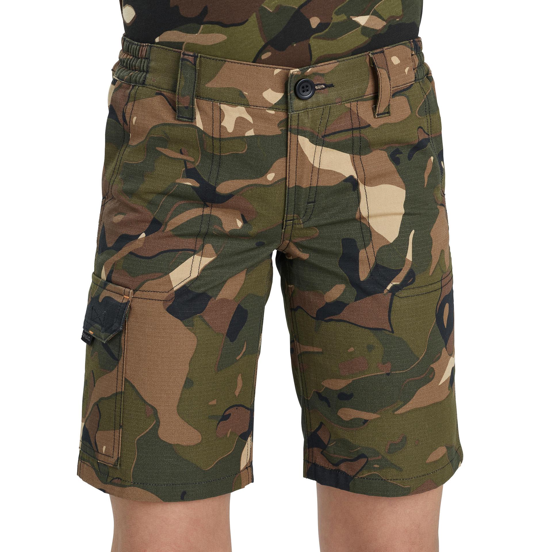 kids cargo bermuda shorts army military camo print 500 - camo green/brown