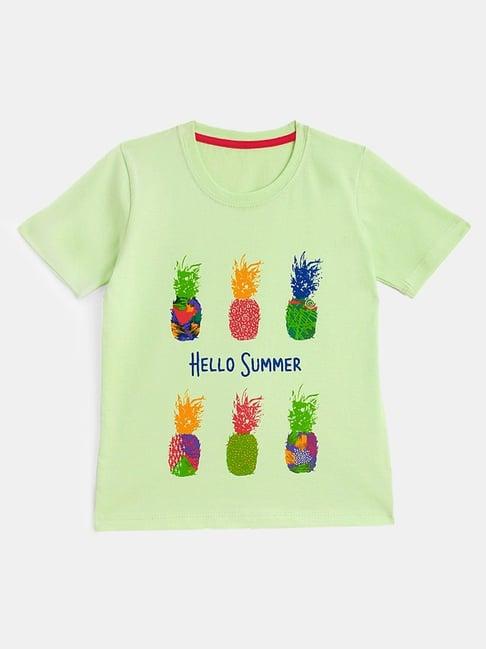 kids craft mint green cotton printed t-shirt