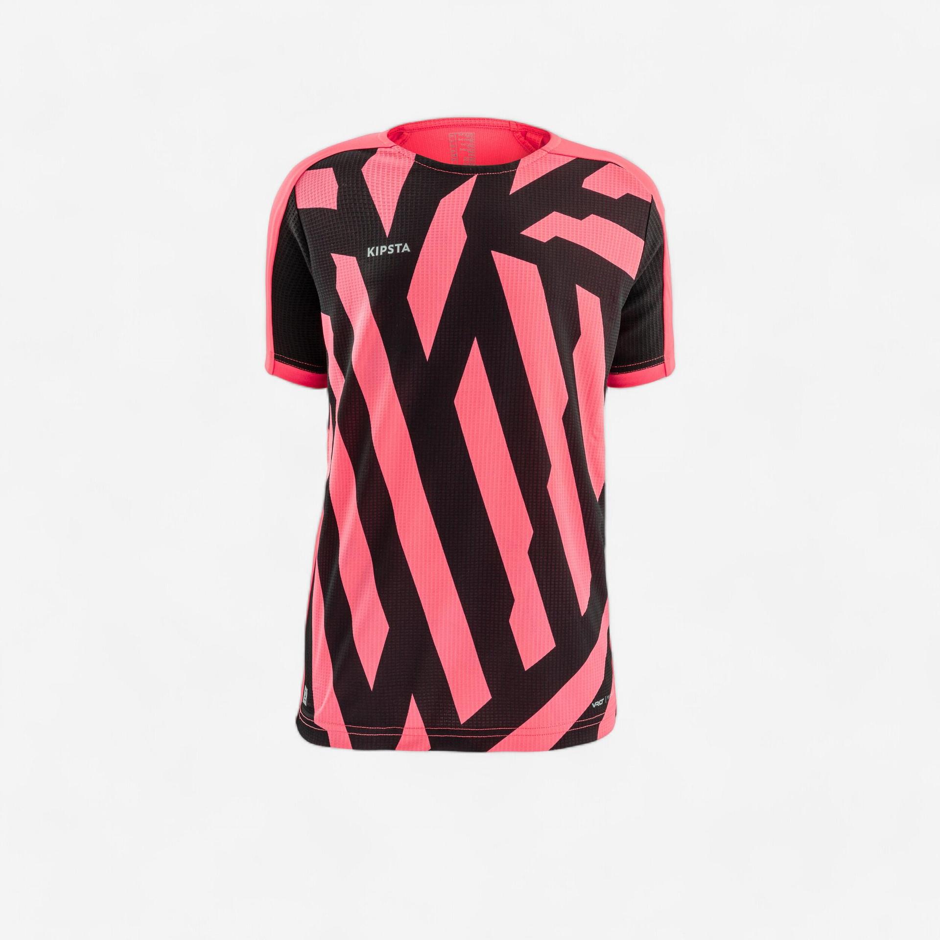 kids football jersey shirt viralto - pink & black