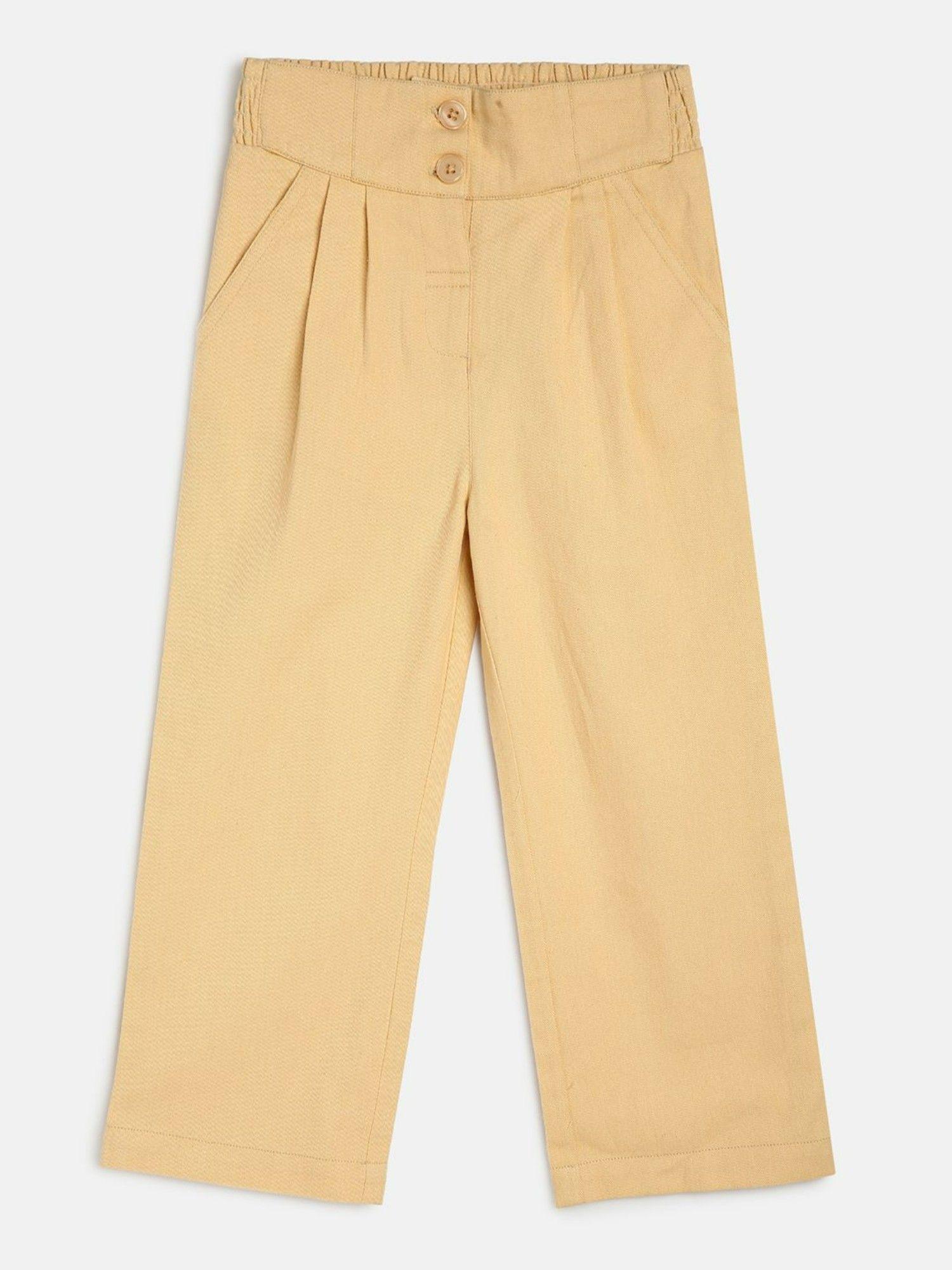 kids girls beige solid pant