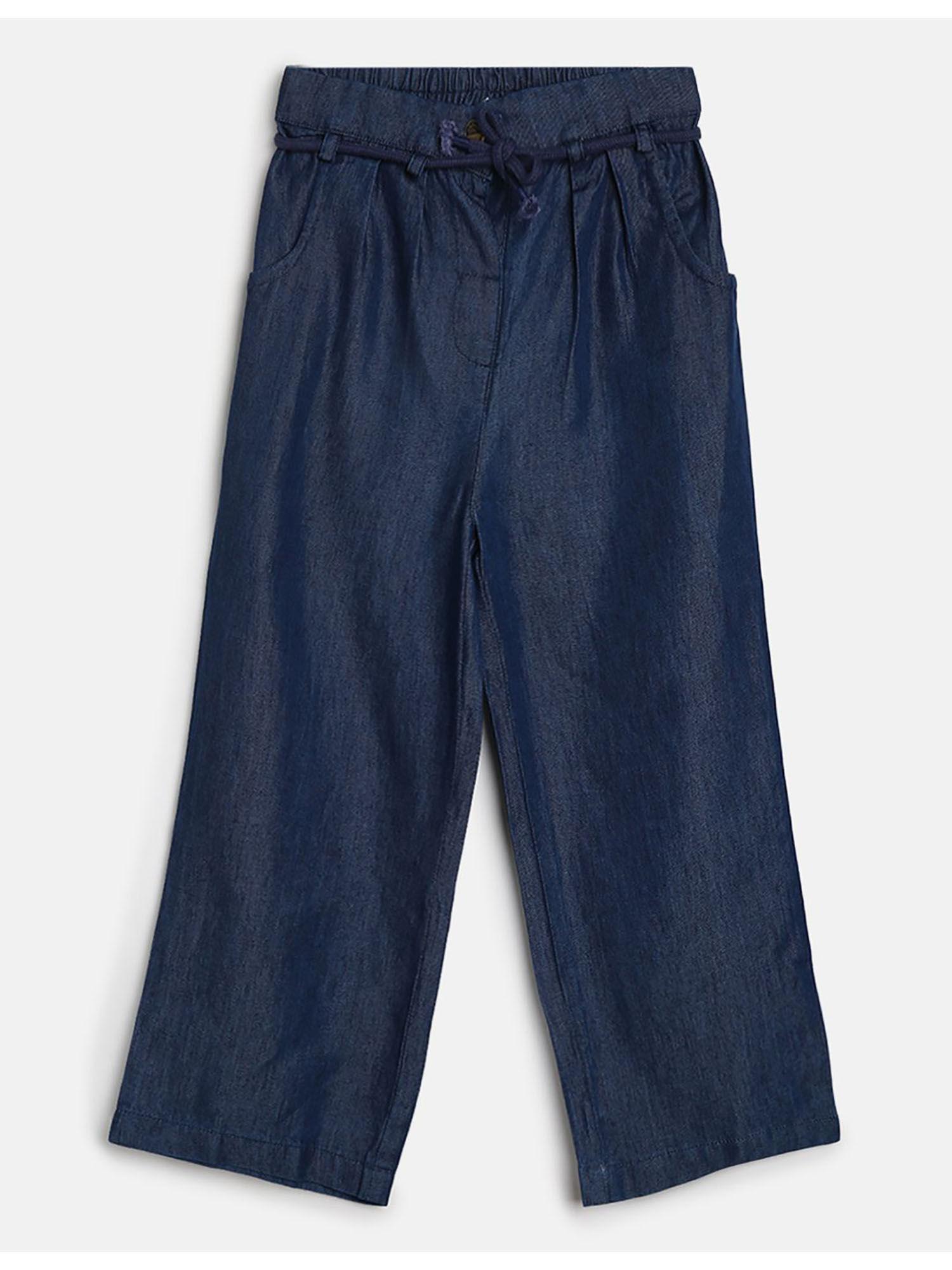 kids girls blue woven pants