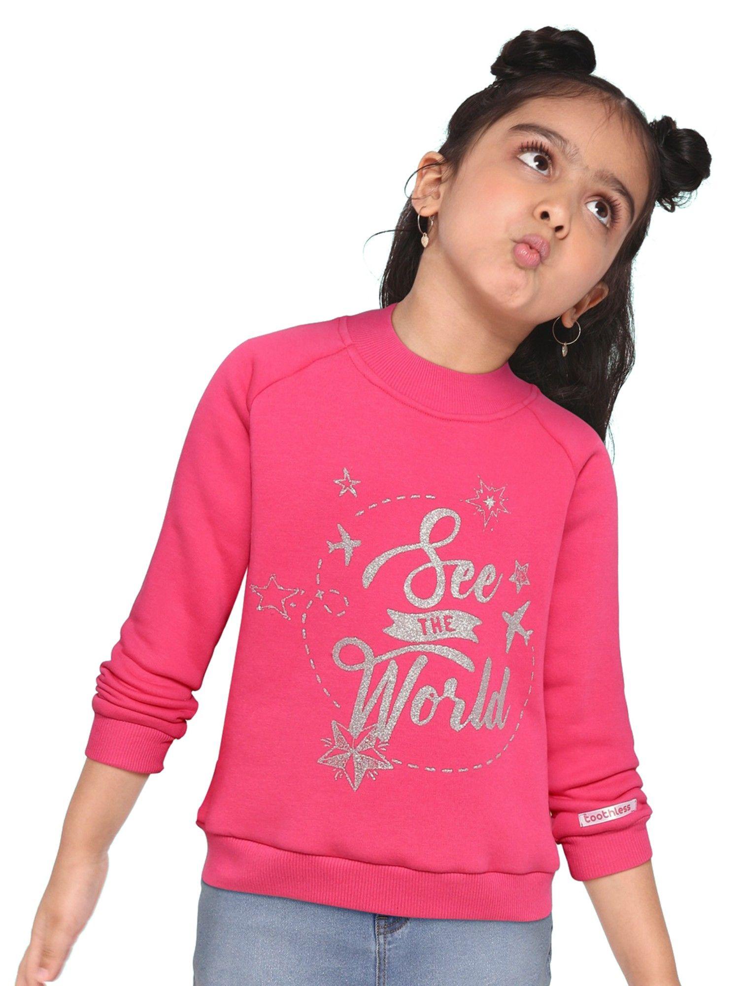 kids girls fuchsia sweatshirt