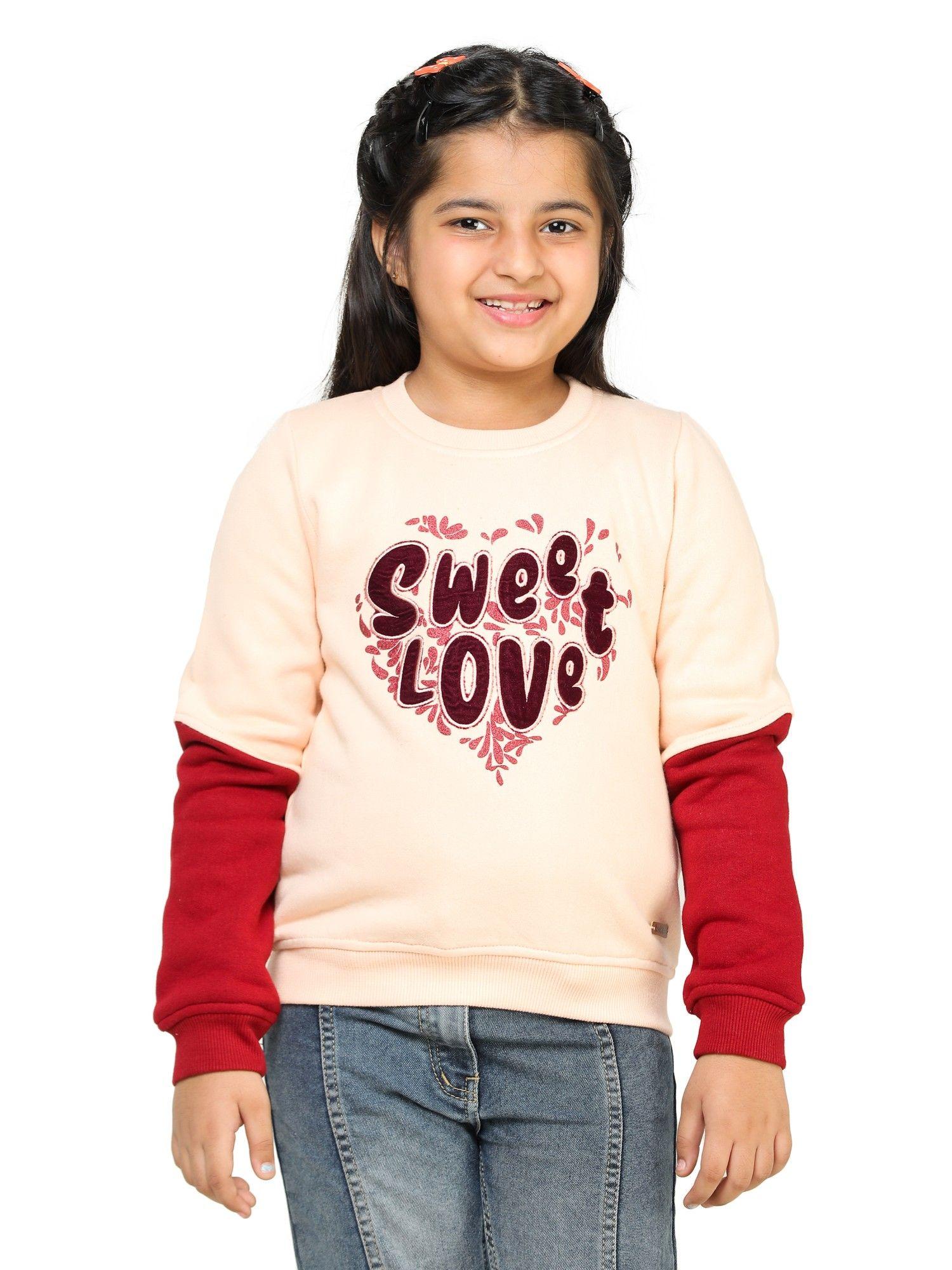 kids girls peach/wine sweatshirt