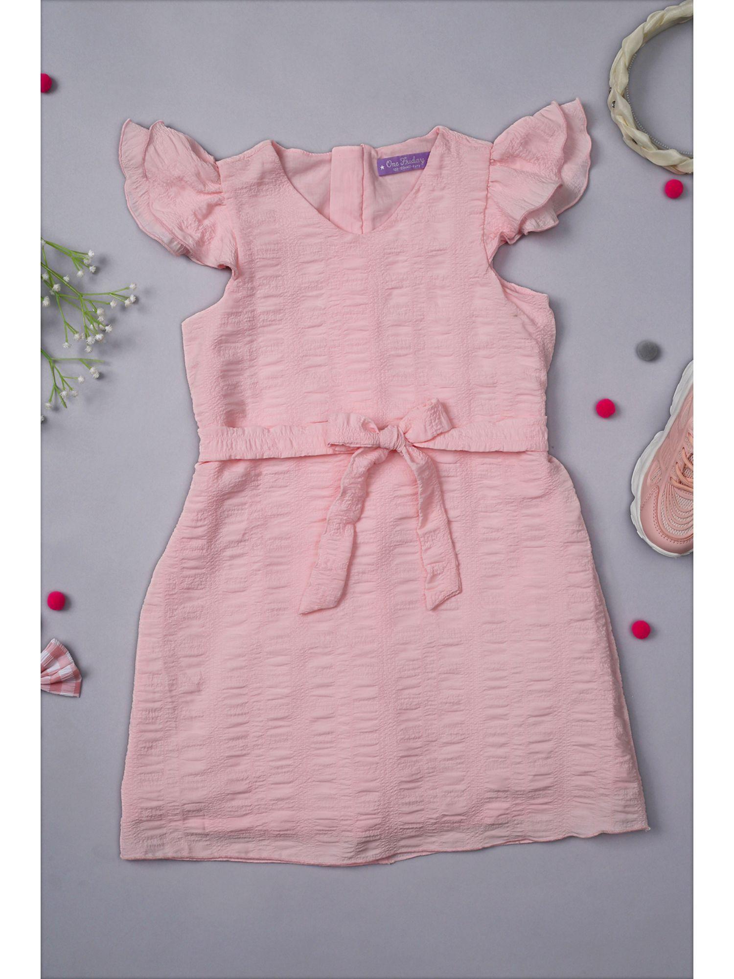 kids girls pink solid dress