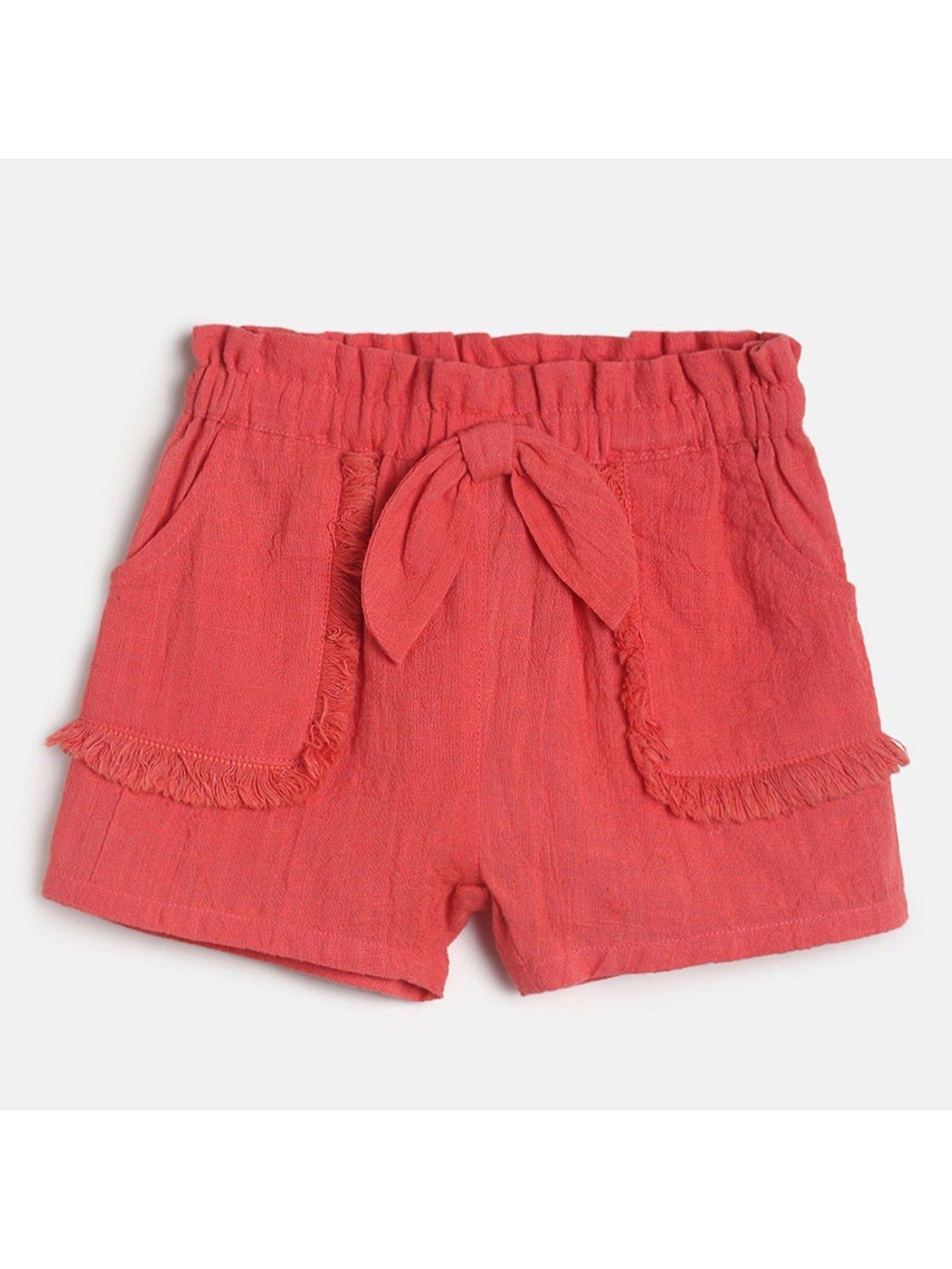 kids girls red shorts