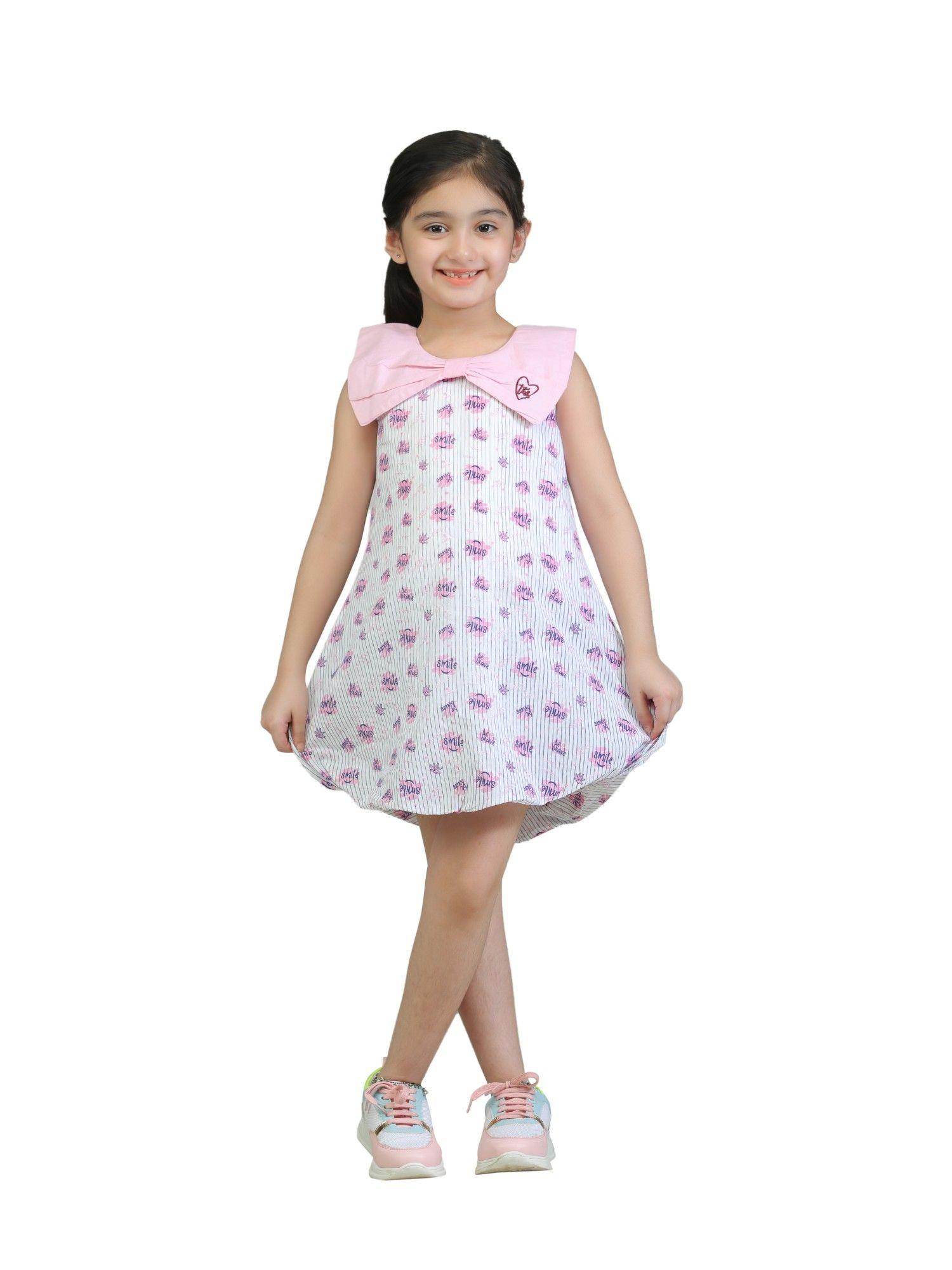 kids girls white/light pink dress