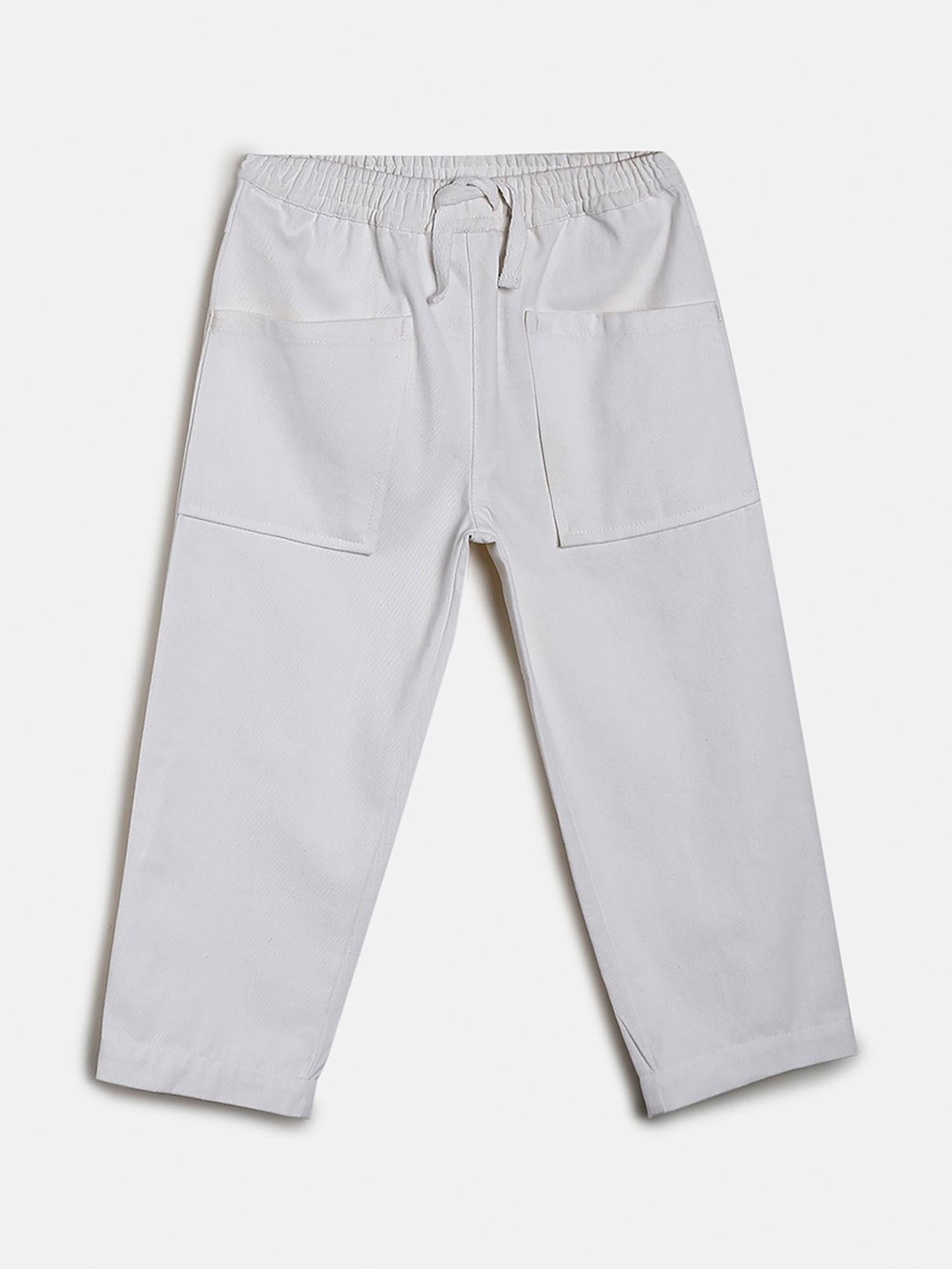 kids girls white woven pants