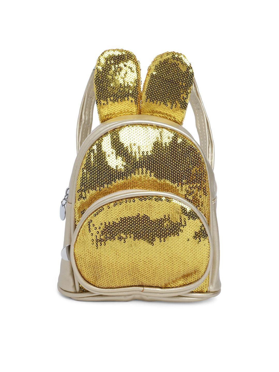 kids on board girls sequined embellished non-padded small backpack