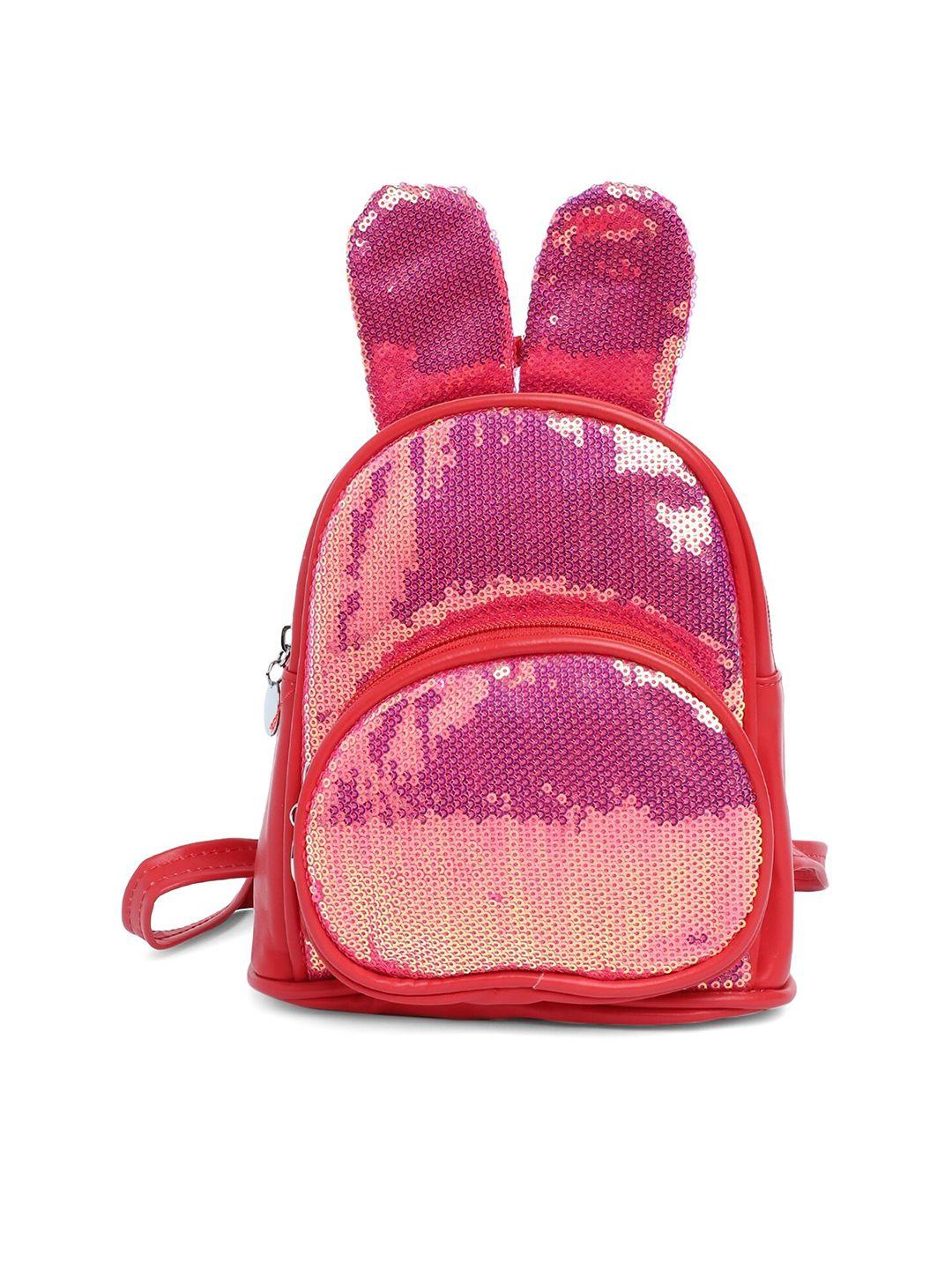 kids on board girls sequined embellished non-padded small backpack