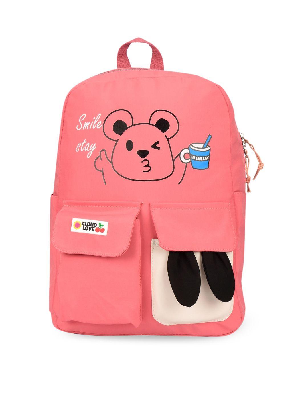 kids on board kids pink double pocket 18 inches bagpack