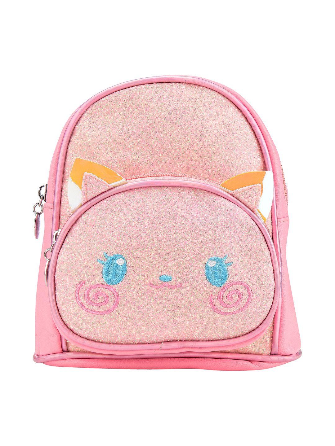 kids on board kids pink glitter cat face 7 inches picnic backpack