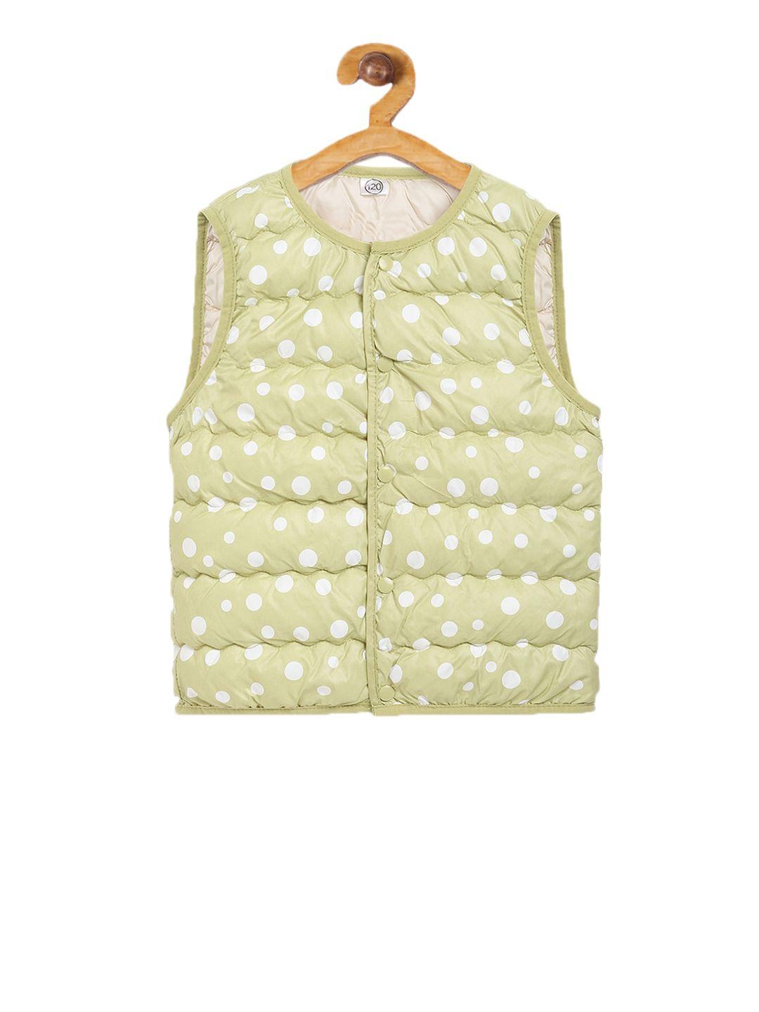 kids on board unisex kids green printed puffer jacket