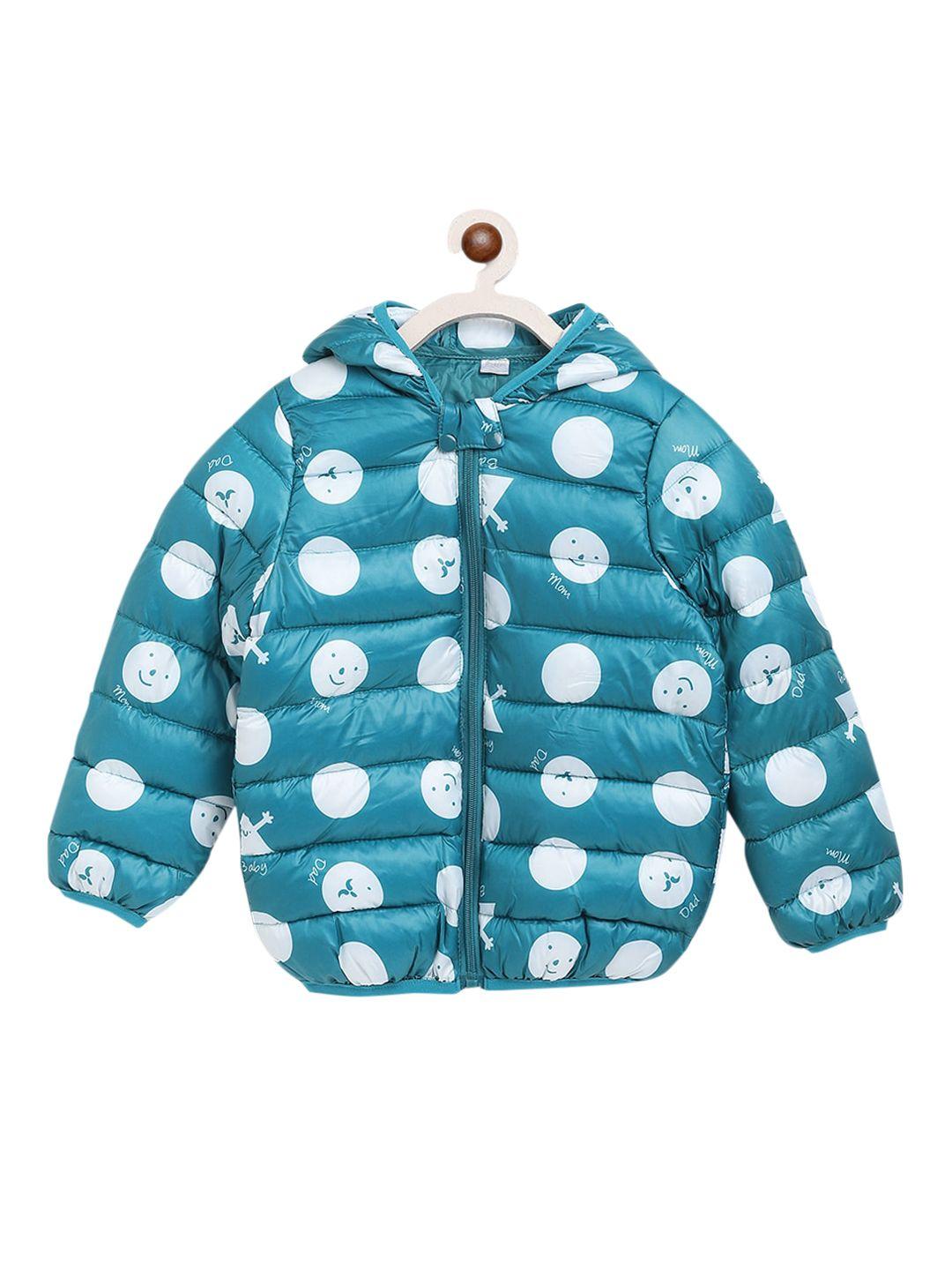 kids on board unisex kids green white puffer jacket