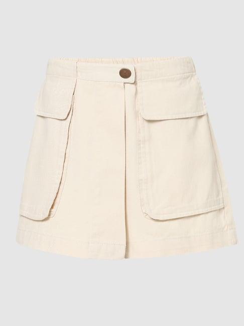 kids only beige solid skort