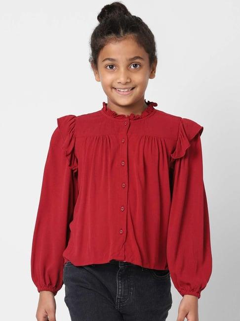 kids only biking red regular fit full sleeves top