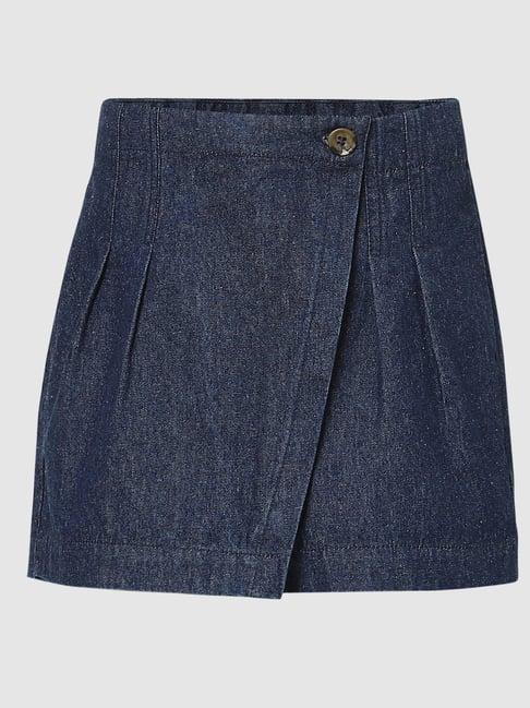 kids only dark blue solid skort