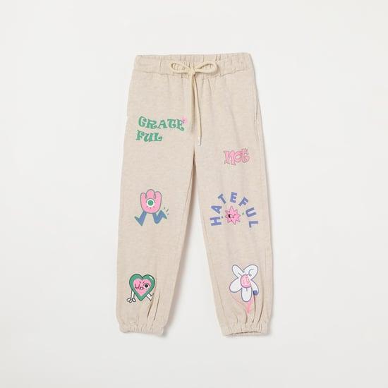 kids only girls typographic printed drawstring joggers