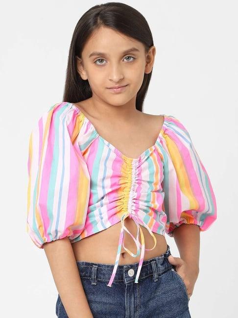 kids only multicolor cotton striped top