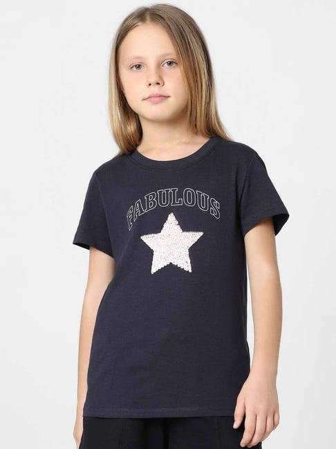 kids only navy & cream cotton embellished t-shirt