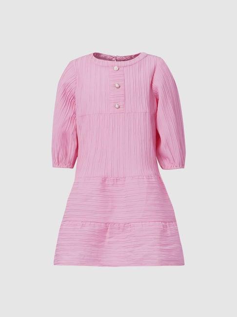 kids only pink solid dress