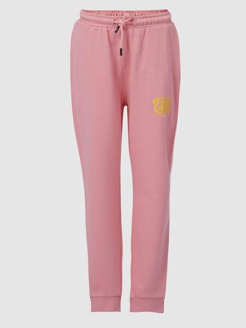 kids only pink solid joggers