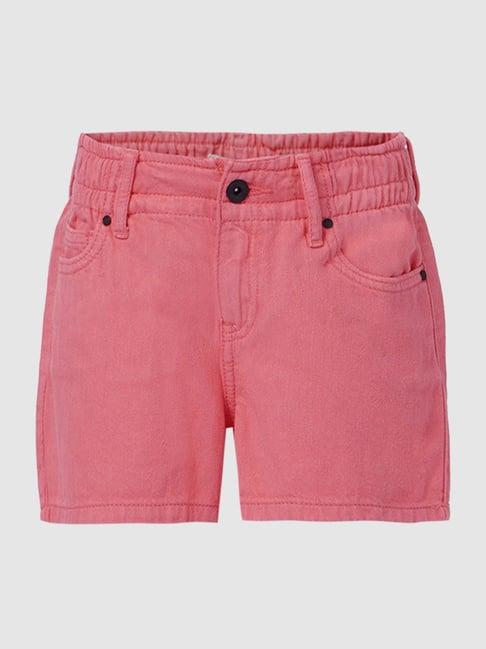 kids only pink solid shorts