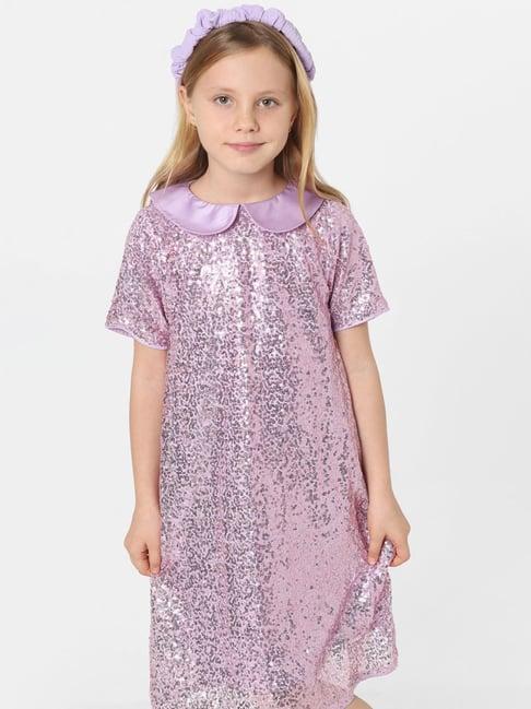 kids only purple embellished dress