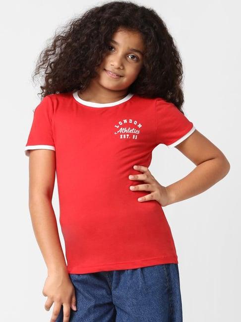 kids only true red cotton printed t-shirt